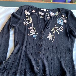 Nanette Lepore embroidered floral sweater